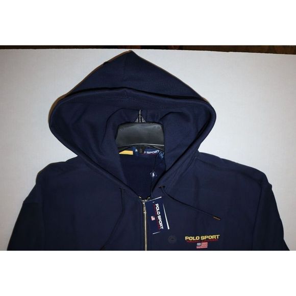 Polo Ralph Lauren Men's Sz 2XB Navy Full Zip Hooded Thick Fleece Jacket $110 - Picture 5 of 8